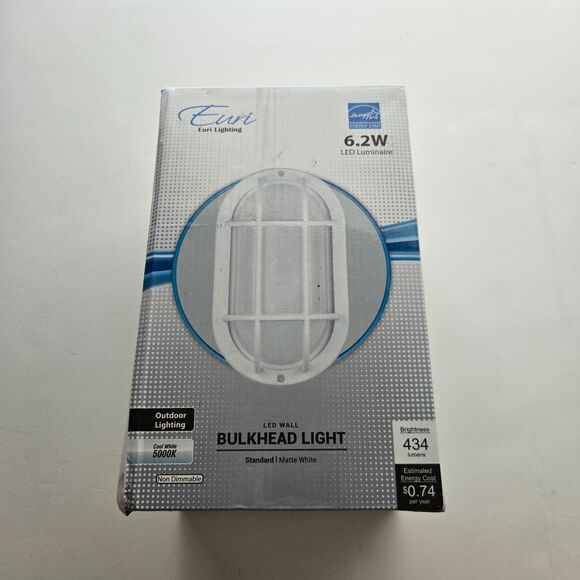 Euri Bulkhead Wall Light LED Cool White Outdoor Non Dimmable Lighting - Picture 1 of 6